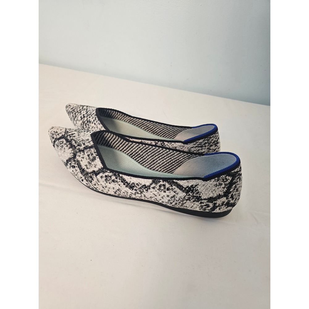 [Animal Print] Rothys The Point Flats Womens 8 Grey Black Snakeskin Sustainable - Picture 6 of 6
